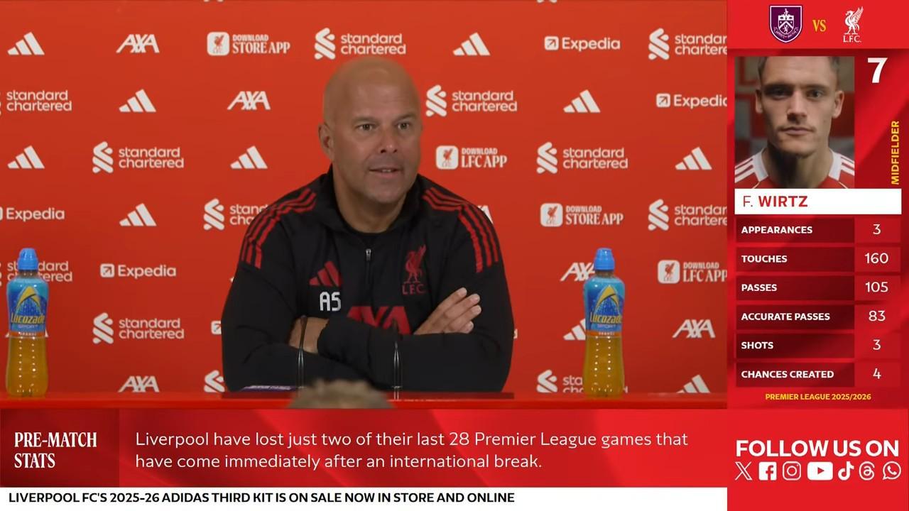 开云体育-斯洛特:伊萨克未来几周不会踢满90分钟;对阵升班马总是困难